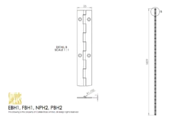 Pack 10 1829 (1.8m) X 25mm Nickel Plated Piano Hinge -Ironmongery Experts Shop ebh1 fbh1 nph1 2.png.mst