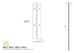 Pack 10 1829 (1.8m) X 32mm Nickel Plated Piano Hinge -Ironmongery Experts Shop ebh2 fbh2 nph2 2.png.mst