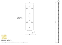 Pack 10 1829 (1.8m) X 38mm Electro Brassed Piano Hinge -Ironmongery Experts Shop ebh3 nph3.png.mst