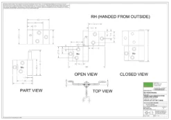 Tritus PVD Polished Brass Right Hand Flush Lift Off Butt Hinge | FH70RH PPB -Ironmongery Experts Shop fh70 rh tech 1.png.mst