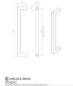 Satin Nickel 160mm Square Section Block Cabinet Handle With Backplate | BP401CSN200SN 6 Satin Nickel 160mm Square Section Block Cabinet Handle With Backplate | BP401CSN200SN -Ironmongery Experts Shop ftd401c 1 2 1 1.png.mst