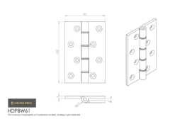 CARLISLE Pair Antique Brass 102mm Double Phosphor Bronze Washered Hinge | HDPBW61AB