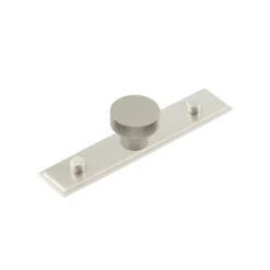 Hoxton Satin Nickel Wenlock 30mm Knurled Knob On Stepped Backplate| HOX130-6090SN