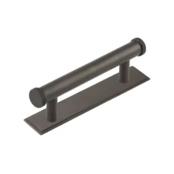 Hoxton Dark Bronze Wenlock 96mm Knurled End Cap Handle On Stepped Backplate | HOX150-6050DB