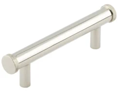 Hoxton Polished Nickel Wenlock 96mm Knurled End Cap Cabinet Handle | HOX150PN