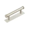 Hoxton Satin Nickel Wenlock 96mm Knurled End Cap Handle On Plain Backplate | HOX150-5050SN -Ironmongery Experts Shop hox150sn 5050.jpg.mst