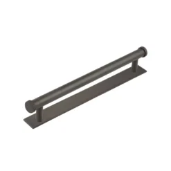Hoxton Dark Bronze Wenlock 224mm Knurled End Cap Handle On Plain Backplate | HOX160-5060DB