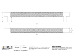 Hoxton Satin Nickel Taplow 224mm Knurled Handle On Plain Backplate | HOX2060-5060SN -Ironmongery Experts Shop hox2060 tech 1 2 1 1.png.mst