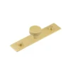 Hoxton Satin Brass Thaxted 30mm Line Knob On Plain Backplate| HOX230-5090SB