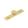 Hoxton Satin Brass Thaxted 40mm Line Knob On Stepped Backplate| HOX240-6090SB -Ironmongery Experts Shop hox240sb 6090.jpg.mst