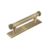 Hoxton Antique Brass Thaxted 96mm Line End Cap Handle On Plain Backplate | HOX250-5050AB -Ironmongery Experts Shop hox250ab 5050.jpg.mst
