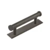 Hoxton Dark Bronze Thaxted 96mm Line End Cap Handle On Stepped Backplate | HOX250-6050DB -Ironmongery Experts Shop hox250db 6050.jpg.mst