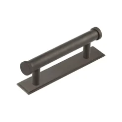 Hoxton Dark Bronze Thaxted 96mm Line End Cap Handle On Stepped Backplate | HOX250-6050DB