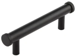 Hoxton Matt Black Thaxted 96mm Line End Cap Cabinet Handle | HOX250MB