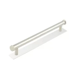 Hoxton Polished Nickel Thaxted 96mm Line End Cap Handle On Plain Backplate | HOX250-5050PN