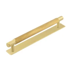 Hoxton Satin Brass Taplow 224mm Knurled Handle On Plain Backplate | HOX2060-5060SB