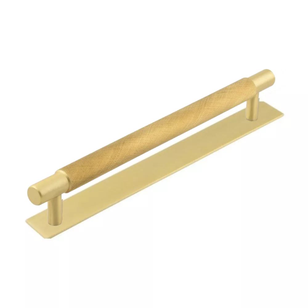 Hoxton Satin Brass Taplow 224mm Knurled Handle On Plain Backplate | HOX2060-5060SB 3 Hoxton Satin Brass Taplow 224mm Knurled Handle On Plain Backplate | HOX2060-5060SB