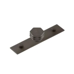 Hoxton Dark Bronze Nile 30mm Hexagonal Knob On Plain Backplate| HOX330-5090DB