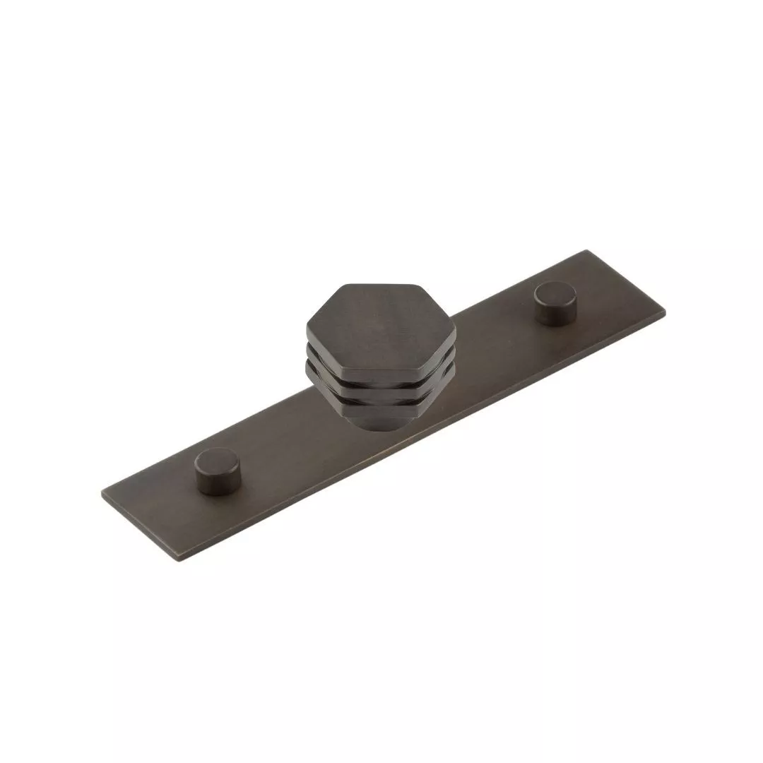 Hoxton Dark Bronze Nile 30mm Hexagonal Knob On Plain Backplate| HOX330-5090DB 3 Hoxton Dark Bronze Nile 30mm Hexagonal Knob On Plain Backplate| HOX330-5090DB