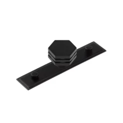Hoxton Matt Black Nile 30mm Hexagonal Knob On Stepped Backplate| HOX330-6090MB
