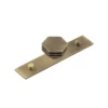 Hoxton Antique Brass Nile 40mm Hexagonal Knob On Plain Backplate| HOX340-5090AB -Ironmongery Experts Shop hox340ab 5090.jpg.mst