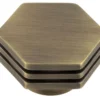 Hoxton Antique Brass Nile 40mm Hexagonal Cupboard Knob | HOX340AB -Ironmongery Experts Shop hox340ab.jpg.mst