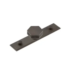 Hoxton Dark Bronze Nile 40mm Hexagonal Knob On Stepped Backplate| HOX340-6090DB