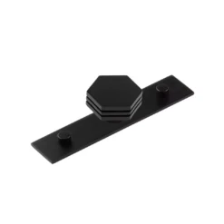 Hoxton Matt Black Nile 40mm Hexagonal Knob On Plain Backplate| HOX340-5090MB