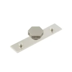 Hoxton Satin Nickel Nile 40mm Hexagonal Knob On Plain Backplate| HOX340-5090SN