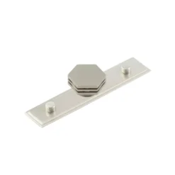 Hoxton Satin Nickel Nile 40mm Hexagonal Knob On Stepped Backplate| HOX340-6090SN