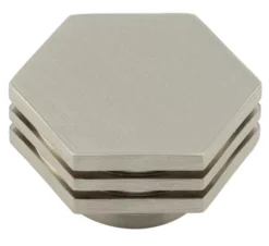 Hoxton Satin Nickel Nile 40mm Hexagonal Cupboard Knob | HOX340SN