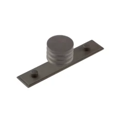 Hoxton Dark Bronze Sturt 30mm Grooved Knob On Stepped Backplate| HOX430-6090DB