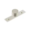 Hoxton Satin Nickel Sturt 30mm Grooved Knob On Plain Backplate| HOX430-5090SN