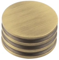 Hoxton Antique Brass Sturt 40mm Grooved Cupboard Knob | HOX440AB