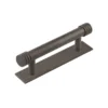 Hoxton Dark Bronze Sturt 96mm Grooved End Cap Handle On Plain Backplate | HOX450-5050DB -Ironmongery Experts Shop hox450db 5050.jpg.mst