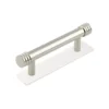 Hoxton Polished Nickel Sturt 96mm Grooved End Cap Handle On Plain Backplate | HOX450-5050PN -Ironmongery Experts Shop hox450pn 5050.jpg.mst