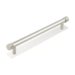 Hoxton Polished Nickel Sturt 224mm Grooved End Cap Handle On Plain Backplate | HOX460-5060PN