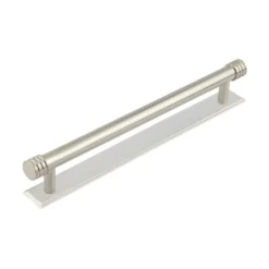 Hoxton Satin Nickel Sturt 224mm Grooved End Cap Handle On Stepped Backplate | HOX460-6060SN
