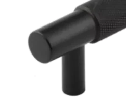 Hoxton Matt Black Taplow 96mm Knurled Handle On Plain Backplate | HOX2050-5050MB 8 Hoxton Matt Black Taplow 96mm Knurled Handle On Plain Backplate | HOX2050-5050MB -Ironmongery Experts Shop hox 2050 2060 taplow end mb 2.png.mst