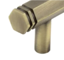 Hoxton Antique Brass Nile 224mm Hexagonal End Cap Cabinet Handle | HOX360AB