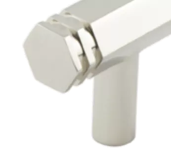 Hoxton Polished Nickel Nile 96mm Hexagonal End Cap Handle On Plain Backplate | HOX350-5050PN 4 Hoxton Polished Nickel Nile 96mm Hexagonal End Cap Handle On Plain Backplate | HOX350-5050PN - Image 2