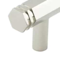 Hoxton Polished Nickel Nile 96mm Hexagonal End Cap Cabinet Handle | HOX350PN