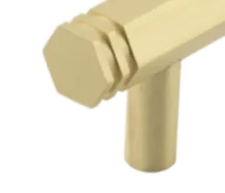 Hoxton Satin Brass Nile 224mm Hexagonal End Cap Cabinet Handle | HOX360SB