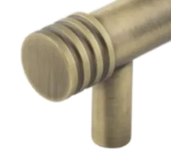 Hoxton Antique Brass Sturt 224mm Grooved End Cap Handle On Plain Backplate | HOX460-5060AB -Ironmongery Experts Shop hox sturt ab end 4.png.mst