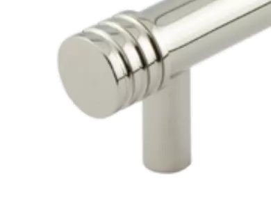 Hoxton Polished Nickel Sturt 224mm Grooved End Cap Handle On Plain Backplate | HOX460-5060PN 5 Hoxton Polished Nickel Sturt 224mm Grooved End Cap Handle On Plain Backplate | HOX460-5060PN - Image 3