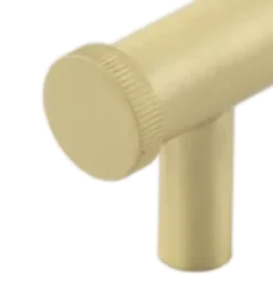 Hoxton Satin Brass Thaxted 96mm Line End Cap Cabinet Handle | HOX250SB -Ironmongery Experts Shop hox thaxted sb end.png.mst