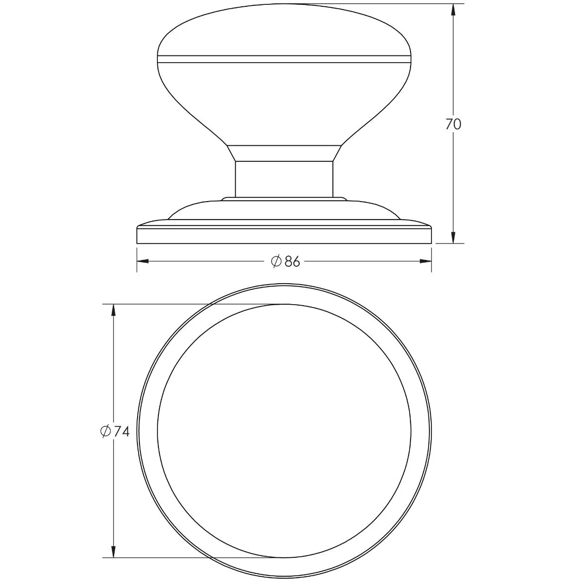 Grade 316 Matt Black Centre Door Knob | JMB3580 4 Grade 316 Matt Black Centre Door Knob | JMB3580 - Image 2