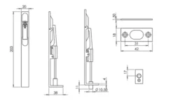 200mm X 20mm Matt Black Lever Action Flush Bolts | JMB51 -Ironmongery Experts Shop jmb51 tech 1.png.mst