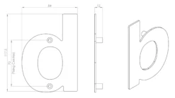 Grade 316 Bright Stainless Steel Letter A B C | LET1090BSS -Ironmongery Experts Shop let1090b tech.png.mst