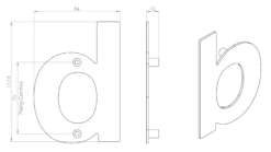 Grade 316 Satin Stainless Steel Letter A B C | LET1090SSS -Ironmongery Experts Shop let1090b tech 1.png.mst